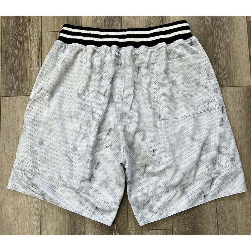 John Geiger Basketball Shorts JG Embroidered Logo Mesh Zip Pockets Mens Sz L